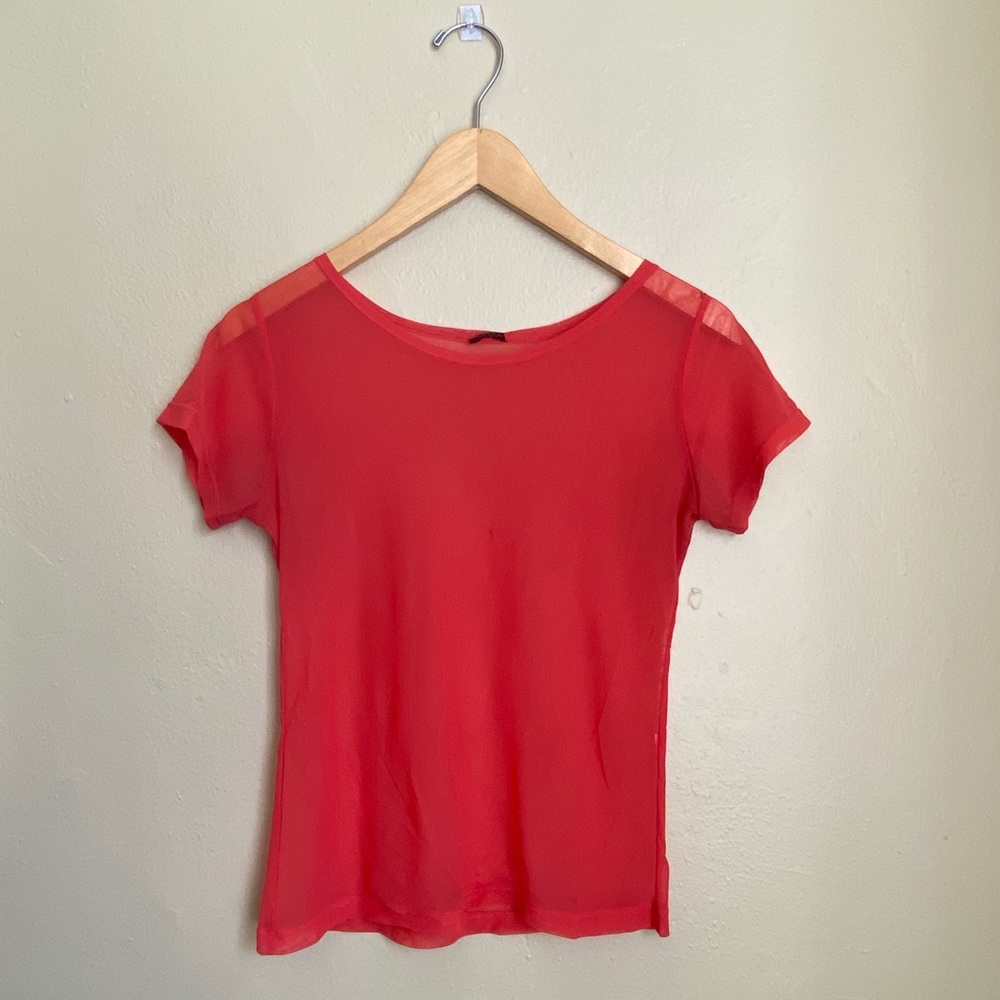 Red mesh shirt